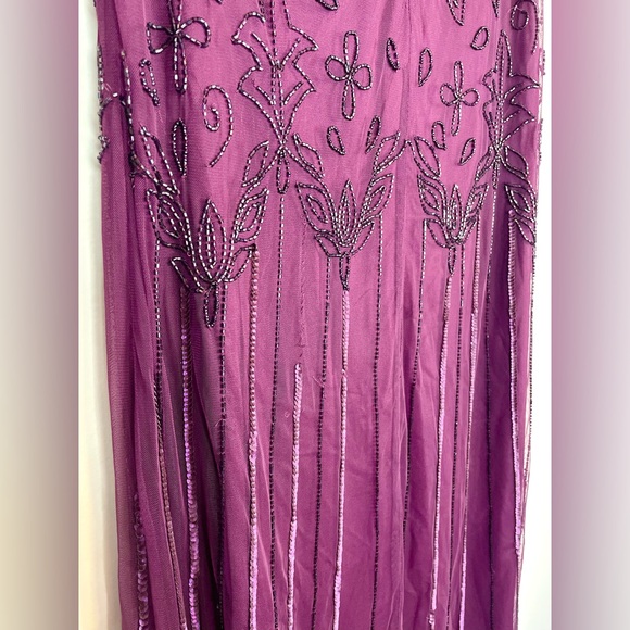 ADRIANNA PAPELL Womens Sequined Long Evening Gown Purple Size 8 - Picture 7 of 13
